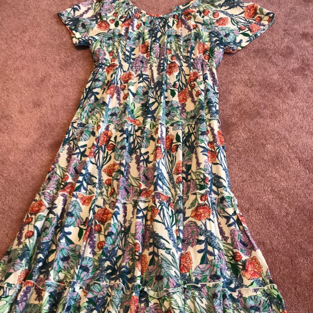 A gorgeous floral maxi dress with small ruffles